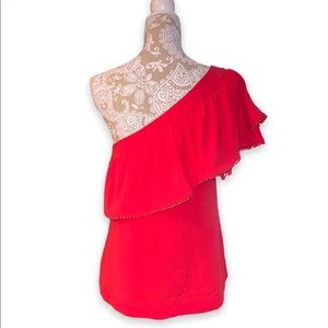 Trina Turk Women's Los Angeles One Shoulder Ruffle Top NWOT